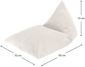 Krémszínű kordbársony gyerek babzsákfotel Big Lounger – Wigiwama
