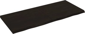 vidaXL sötétbarna kezelt tömör tölgyfa asztallap 140x60x(2-4) cm