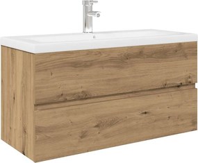 vidaXL kézműves mosogatószekrény beépített medencével és csapteleppel