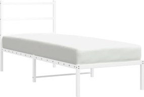 vidaXL fehér fém ágykeret matrac nélkül fejtámlával 180 x 200 cm