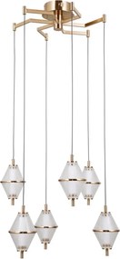ITALUX PND-34395-6-HBR FUENTE TöbbĂĄgĂș FĂŒggesztett LĂĄmpa ĂtlĂĄtszĂł, Arany LED IP20