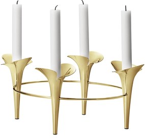 Bloom rozsdamentes acél gyertyatartó, arany - Georg Jensen