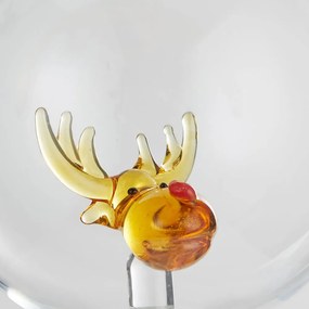 HANG ON  üveg karácsonyfadísz Ø 9cm ,szarvas