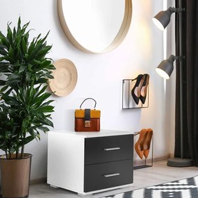 MIADOMODO Éjjeliszekrény fekete/fehér 2 db 40 x 40 x 35 cm