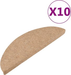 vidaXL 10 db bézs öntapadó lépcsőszőnyeg 56 x 17 x 3 cm