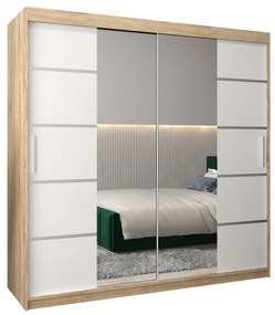 Ruhásszekrény 200 cm Verika 4 200 (szonoma tölgy + fehér). 1064312
