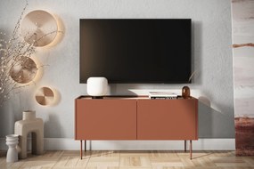 Desin 120 2D kétajtós TV-szekrény - kerámia vörös / nagano-tölgy