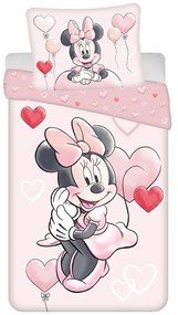 Rózsaszín egyszemélyes pamut gyerek ágyneműhuzat 140x200 cm Minnie "Balloon" – Jerry Fabrics