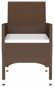 3 részes barna polyrattan kerti étkezőgarnitúra