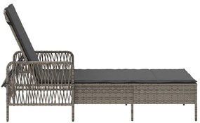 Napozóágy Szürke és sötét szürke PE Rattan 157 x 55 x 92 cm