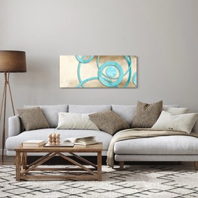 Kép - Kék körök akvarell (120x50 cm)