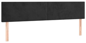 fekete bársony LED-es fejtámla 180x5x78/88 cm