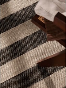 Fekete-krémszínű kétoldalas-kézi szövésű juta futószőnyeg 80x200 cm Playa – Hanse Home