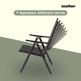 Lugo összecsukható fémvázas kerti szék fekete