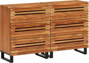 vidaXL 2 db tömör akácfa tálalószekrény 60 x 34 x 75 cm