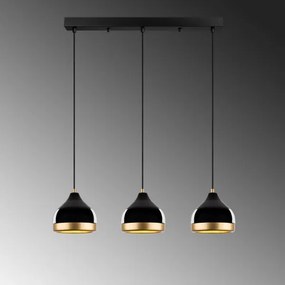 YILDO kábelre függesztett csillár 3xE27/40W/230V fekete/arany