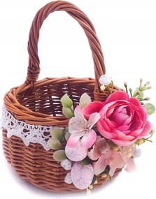 Apró karácsonyi kosár Virág Dekorációval (Boleró/10/Virág)