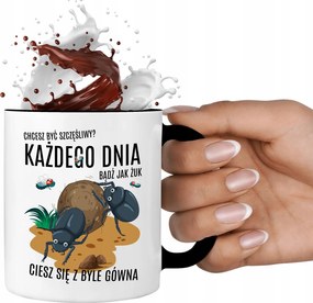 Bögre Fehér 330ml Fekete Minden Napra Bogár Mintás Művészi Minták