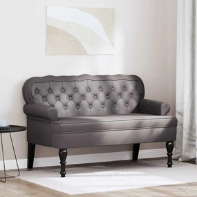 vidaXL Chesterfield Pad Szürke 119.5 x 64.5 x 75 cm Műbőr