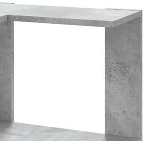 3 szintes betonszürke szerelt fa sarok könyvespolc 50x50x102 cm