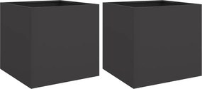 vidaXL 2 db fekete acél növénytartó 49 x 47 x 46 cm