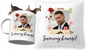 Fekete díszpárna bögre szett Ajándék fényképes nyomtatással