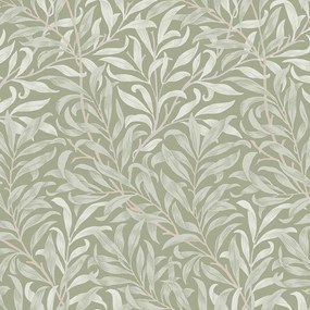 Világoszöld Tapéta A Hálószobába Növényi Levél Mintával