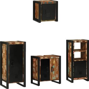 vidaXL Fürdőszoba bútor szett 4 pcs Szilárd Újrahasznosított Fa