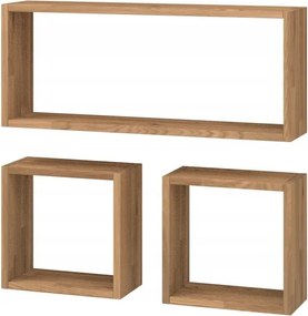 Cube Loft szögletes tölgyfa polc szett 70x70