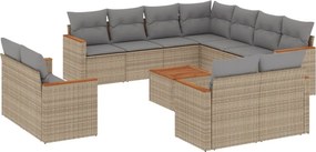 vidaXL 12 részes vegyes bézs polyrattan kerti ülőgarnitúra párnákkal