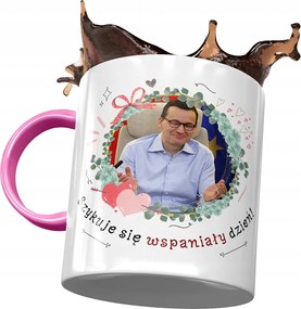 Bögre Rózsaszín Mateusz Morawiecki Premier Ajándék Nyomtatott Fotóval