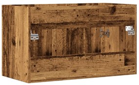antik fa színű szerelt fa mosdószekrény 90x38,5x46 cm