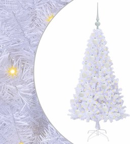 vidaXL Mű karácsonyfa 150 LED-del állvánnyal Fehér 120 cm PVC és Acél