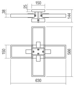 Redo 01-1969 - Mennyezeti lámpa TIMBER 4xE27/42W/230V