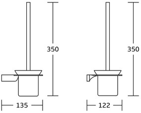 Mexen Rino, WC kefe, fekete matt, 7027050-70