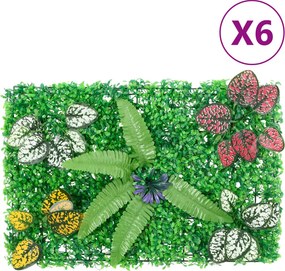 vidaXL 6 db zöld műnövénykerítés 40 x 60 cm