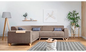 Barna kinyitható-tárolóhelyes sarokkanapé (bal oldali-L alakú) Classy Sophie – Miuform