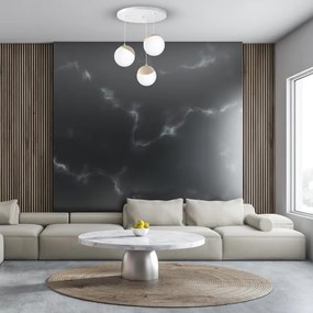 Csillár zsinóron SFERA WOOD 3xE14/40W/230V fehér