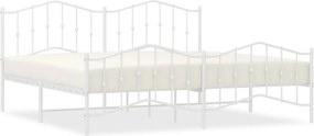 vidaXL fehér fém ágykeret fej- és lábtámlával 200 x 200 cm