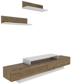 TV szekrény Lusi - White, Oud Oak