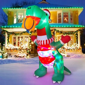 2,4 méteres felfújható dinoszaurusz alakú karácsonyi dísz