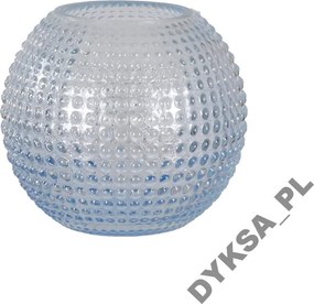 Üveg Gyertyatartó Kék 15cm teamécses skandináv kerek dekoráció