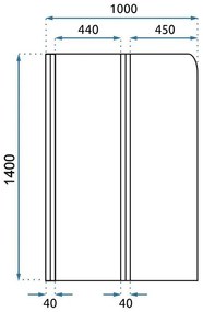 Fürdőkádparaván Rea Agat-2 100 cm BRUSH GOLD