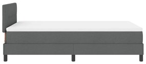 Box Spring Ágy Matrac &amp; LED Sötétszürke 120x190 cm Szövet