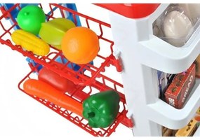 PROCART Szupermarket készlet, 24 kiegészítő, fények, hangeffektusok, bevásárlókosár, pénztárgép, 82x50x44 cm