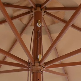 tópszínű kültéri napernyő farúddal 350 cm
