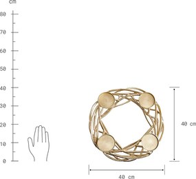 adventi koszorú, arany Ø40cm