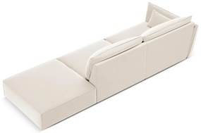 Bézs bársony kanapé, bal oldali 264 cm Vanda – Mazzini Sofas