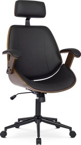 Forgószék dió/fekete ökobőr. FABIAN