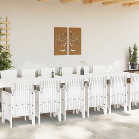 15 darabos Kert Étkező Szett Fehér Poli Rattan, Kert Asztal Fehér 250x100x73 cm Poli Rattan, Kert Asztal Fehér 150x100x73 cm Poli Rattan, Kert Székek 2 db Fehér Poli Rattan, Kert Székek 4 db Fehér Poli Rattan